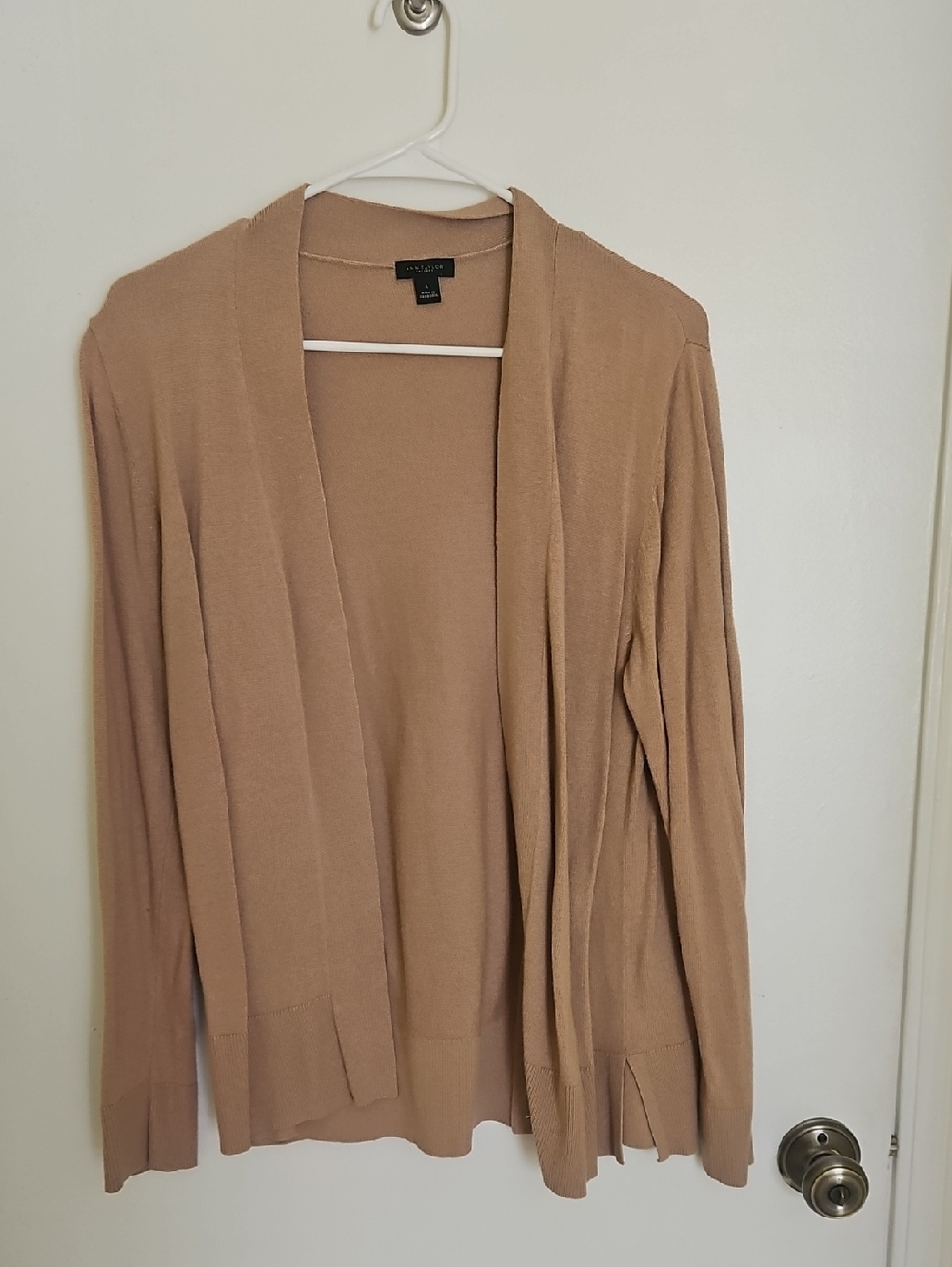 Ann Taylor Open-Front Cardigan - Camel/Tan